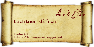 Lichtner Áron névjegykártya