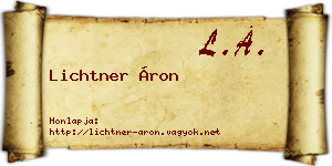 Lichtner Áron névjegykártya